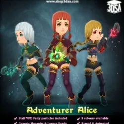 Adventurer Alice Low-poly  3D model