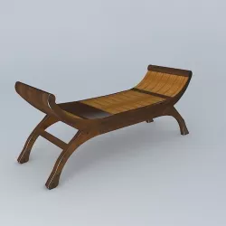 Bamboo bed end 3D model