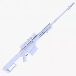 Barrett M107A1 Sniper Rifle Low-poly  3D model