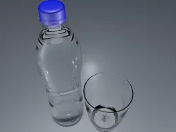 bottle and glass 3D model