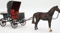 brougham  with hourse low poly Low-poly  3D model