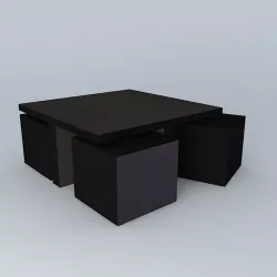 Coffee table black CUBIK 3D model