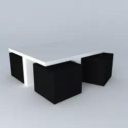 Coffee table white CUBIK 3D model