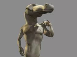 David Crocodile Statue 3D model