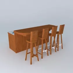 Free Standing Breakfast Bar 3D model