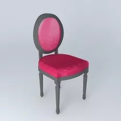 FuchsiaVELVET LOUIS chair 3D model