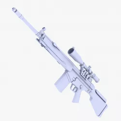 G3A3 Scoped Low-poly  3D model