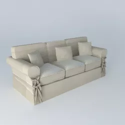 Linen Sofa 3-seat 3D model