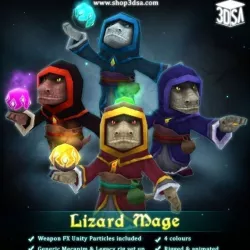 Lizard Mage Low-poly  3D model