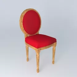 Louis red chair 3D model