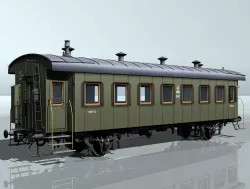 passenger two-axles wagon 3D model