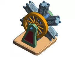 pneumatic 6 cylinder radial engine