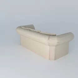 Roma natural linen sofa 3D model
