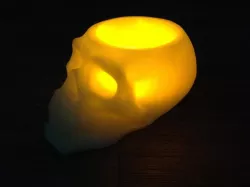 skull battery tea light holder