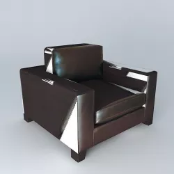 Split leather armchair Kennedy 3D model