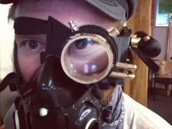 Steampunk Cyborg Monacle Headpiece with Laser Mount