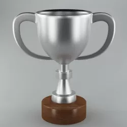 Trophy 02 silver 3D model