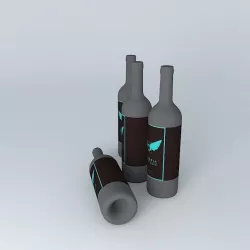 Wine bottle 3D model