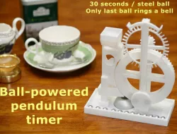 Ball-powered pendulum timer