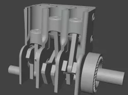 Bengine with exposed shaft