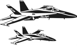  Blue angel jet stencil