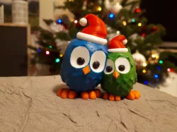Christmas Cuddling Owls