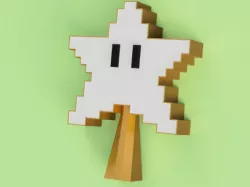 Christmas Tree Topper Pixel Star from Super Mario Bros