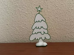 Christmas tree with snow