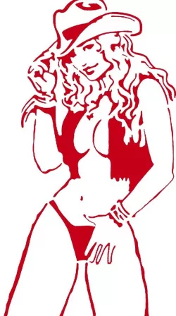 Cow Girl stencil 2