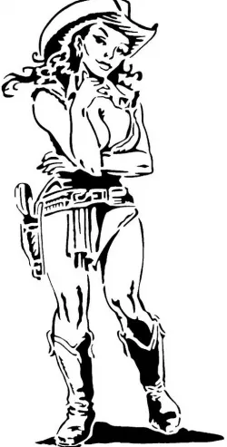 Cow Girl stencil