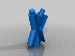 Crossing segment and 2-Strips clip for Easy-to-print Led Bridge with Light block