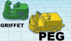 Griffet & Peg HO: Fuel Dock Tractor Griffet & Electric Tractor Peg