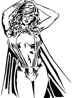 Hero Girl Stencil
