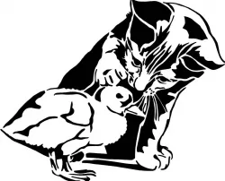 Kitten and Duck stencil