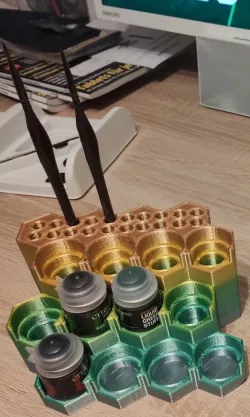 Modular Citadel/Vallejo Paint Rack with brush holder