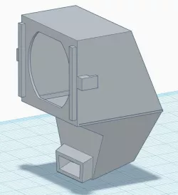 Monoprice Select mini V1 stock style fan nozzle/mount with deeper throat 