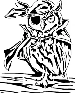 Pirate Owl stencil