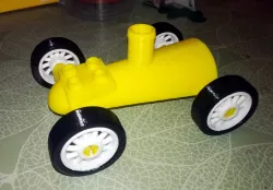 Wheels with tires for balloon powered car