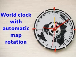 World clock with automatic map rotation