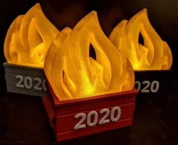2020 Dumpster Fire Lantern Ornament (Angled Fire)
