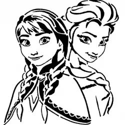 Anna and Elsa stencil 2