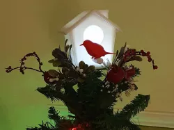 Bird House Christmas Tree Topper and Tealight Holder