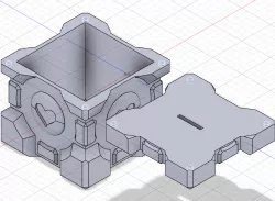 Companion Cube Coin Bank with embedded Magnets