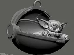 Grogu Baby Yoda with Pram Ornament 