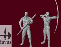 Human Male Gambeson Staff - Archer, Ranger, Druid, Rogue, Militia