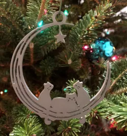 Moon and cats ornament