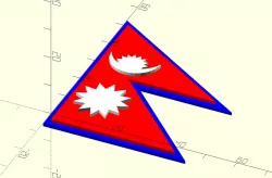 OpenSCADvent day 13 - the flag of Nepal