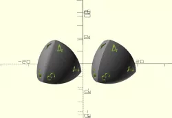 OpenSCADvent day 14 - Meissner Dice