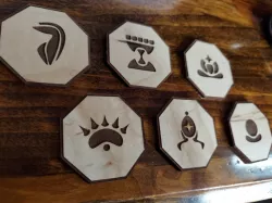Sci-Fi Octagon Chess Tile Pieces (laser cut & 3d print friendly)