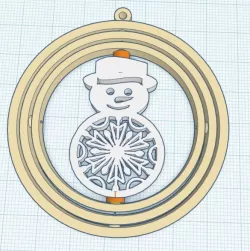Snowman snowflake ornament Gyro